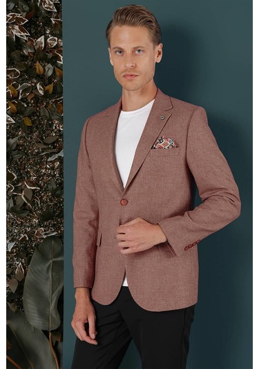 Efor C 656 Slim Fit Gül Kurusu Spor Ceket Gülkurusu