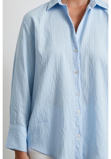 Paralel Çizgili Gömlek Mavi Mavi