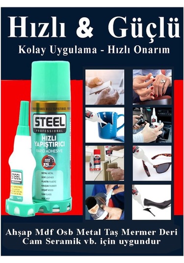 Hızlı Yapıştırıcı Spreyli 200 Ml 4 Adet Activatör Spreyli Mdf Japon Yapıştırıcı Seti Genel Amaçlı Profesyonel Hızlı Yapıştırıcı