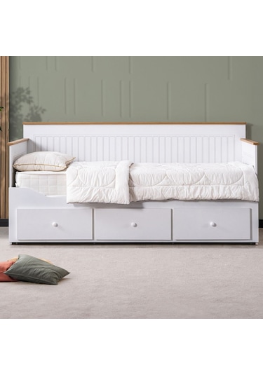 Genç Odası, Marmaris 3 Kapaklı Dolap, Yavrulu Sedir Karyola, Şifonyer Beyaz