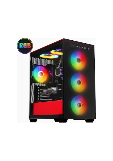 Rampage Blaze Mesh Temperli Camlı ARGB Fan M-ATX Mid-Tower Oyuncu Bilgisayar Kasası