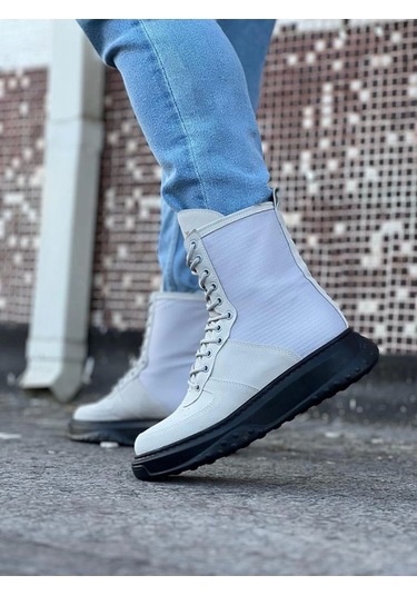 Wagoon Wg012 Gri Kömür Süet Uzun Bağcıklı Bot Çok Renkli