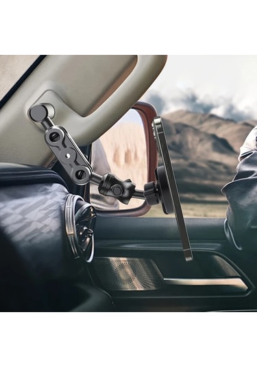 Boatshop1 Siyah Off Road Araç Manyetik Telefon Tutucu A Post Direksiyon Kolu Kamyon Alüminyum Alaşım Destek Çubuğu