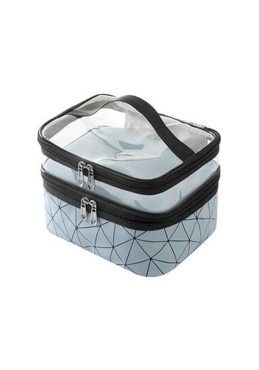 Tongxida Gezinme Kosmetik Çantası Mavi - Su Geçirmez, 6 Lastik Band, Dayanıklı Askı Çok Renkli