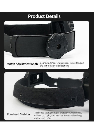 Hallow Geevorks  Led Işık İle Kaynak Kaskı Otomatik Kararan Güneş Enerjili E24883-1