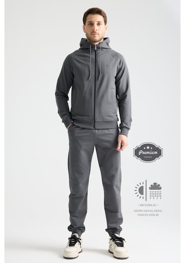 Shooter Sportswear Elit Class Füme Erkek Eşofman Takımı Mevsimlik Kapüşonlu Manşetli Rahat Kalıp Füme Shooter Sportswear Elit Class Füme Erkek Eşofman Takımı Mevsimlik Kapüşonlu Manşetli Rahat Kalıp Füme