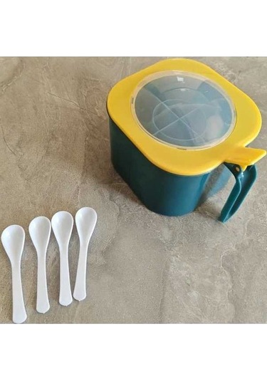 Trendooze Gaojunshop01 Sarı Mavi 4lü Büyük Kapasiteli Baharat Kutusu Seti Kapaklı Kaşıklı Mutfak Düzenleme Etkinlikli Sarı - Mavi