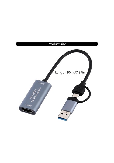 2 İnç 1 2k 50fps Usb3.0 Tip C Hdmıcompatible Video Çeker Kart Telefon Oyunu Web Yayını Kursu Video Kurulu
