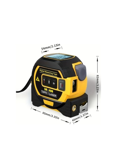 Elmpaly Mıgprc Yüksek Hassasiyetli Lazerli Ölçüm Cihazi Ve 5m Mezura 60m Lazer Mesafe Ölçer Alkalin Pil İle Çalisir Su Geçirmez Degil