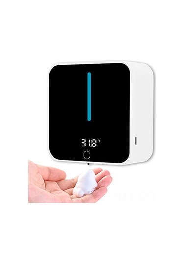 Dofolink Duvar Tipi Otomatik Köpük Sabun Dispenseri 400ml, Led Sıcaklık Gösterici, Kızılötesi Sensör, Dokunmadan, Banyo Akıllı Yıkama, Type-c Şarjlı Diğer