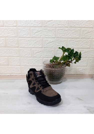 Sky Blue Kahverengi 0050 Fermuarlı Bağacaklı Kaymaz Erkek Bot 001