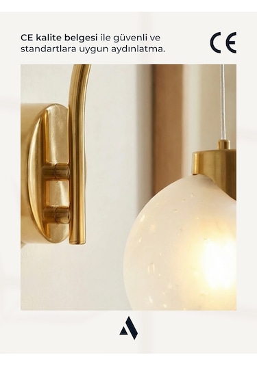 Fiora Midye Cam Küre Duvar Aplik Gold & Krom Seçenekli Gold