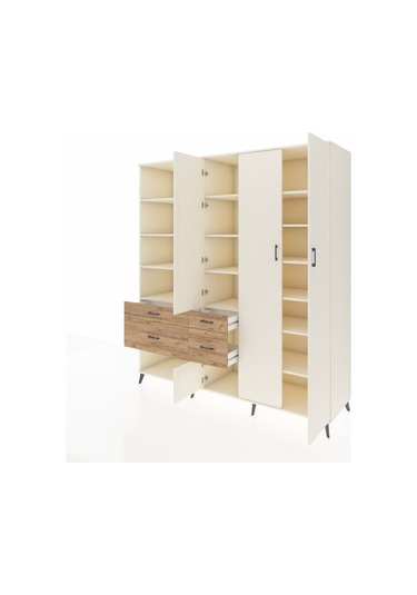 Kronos Dolap 14 Raflı 4 Çekmeceli 4 Kapaklı 220x59x243 Aytaşı-aytaşı/çam Aytası/atlas Çam