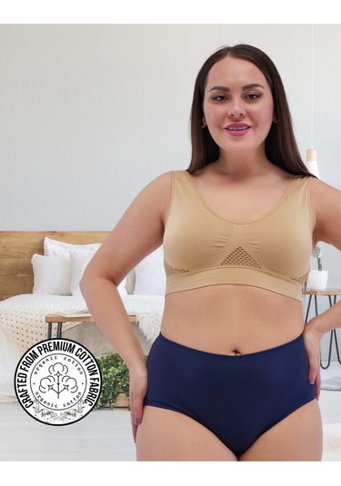 Alya Underwear Kadın Büyük Beden Külot Battal Full Brief, Yüksek Bel 5xl, 6xl, 7xl 5 Farklı Renk 1 Pakette Çok Renkli-p24