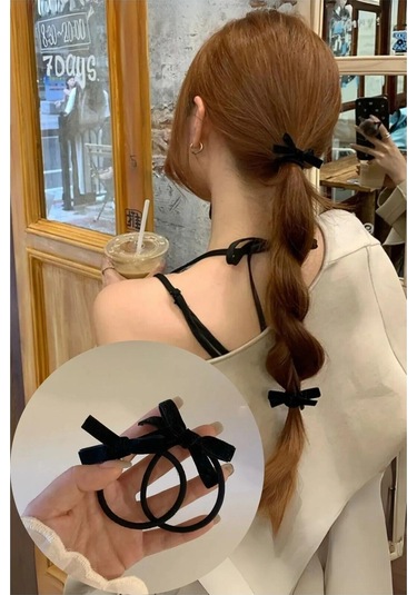 Okavango Kadın Kadife Fiyonk Model Lastikli Toka 2 Adet Çok Renkli