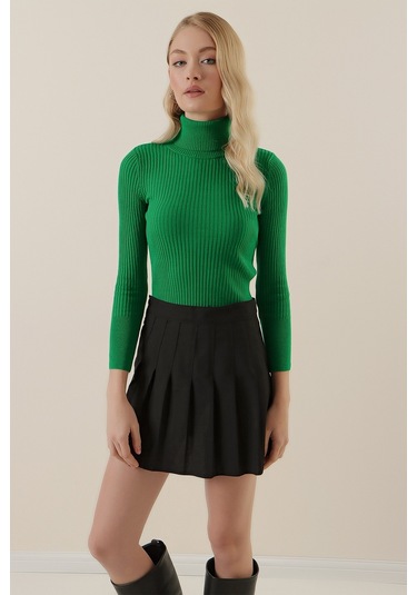 Bigdart 10311 Balıkçı Yaka Triko Kazak - D.yeşil 001