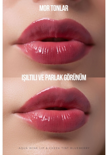 Aqua Wine Lip & Cheek Tint Yaban Mersini Aromalı 6 Ml 0