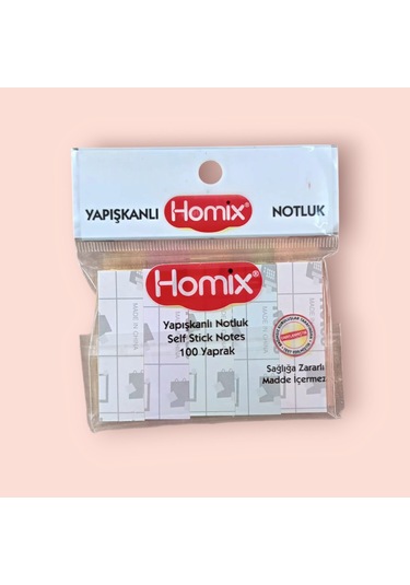Homix 3 Paket Yapışkanlı Renkli Parmak Post-it Notluk 5'li