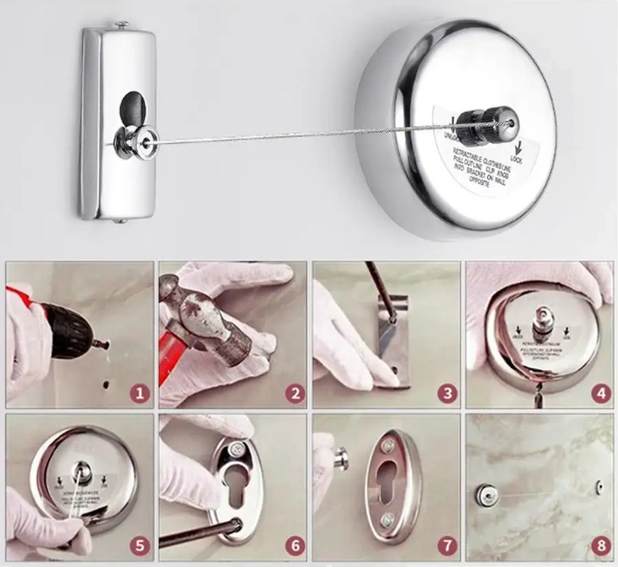 Kastly Çamaşır Kurutma Askılığı İp Çamaşır Kurutma Askısı 154907135 Krom