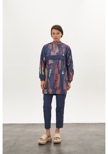 Lia Desen Tesettür Mayo Mavi Kısa Mavi