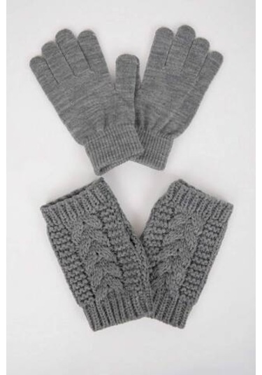 Defacto Kadın 2'Li Örgü Eldiven R8591AZ24WNGR2 Gri