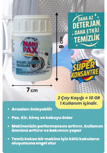 Çamaşır Makinesi & Bulaşık Makinesi Temzileyici Toz Bakım Seti 2 Adet X 200gr
