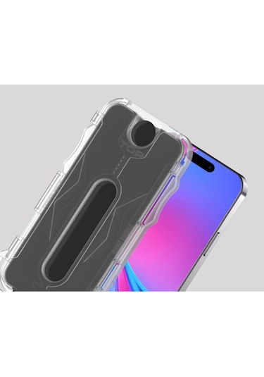 Noktaks - İphone 15 Pro Uyumlu - Ekran Koruyucu Kolay Uygulama Aparatlı 5d Magic Privacy Glass Hayalet Cam Ekran Koruyucu - Şeffaf