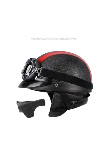 Bsddp A0318 Gözlüklü Pu Kask, Boyut: Bir Boyut Siyah Pembe Siyah Pembe