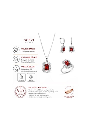Servi 925 Ayar Gümüş Radiant Baget Set-97