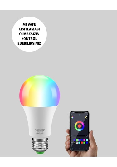 Kumanda Destekli Çok Renkli Akıllı Led Ampul Yeni Nesil Diğer