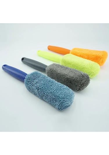 Chenkestoreone Dayanıklı Portatif Araç Fırçası Ergonomik Sap Turuncu Jant Temizleme Aracı