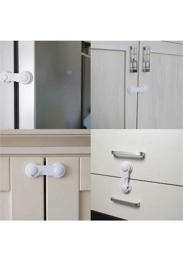 İdeal Baby Çocuk Çekmece Kilidi Ve Dolap Kilidi Bebek Güvenlik Koruma Kilidi Koruyucu Kilit 10 Adet