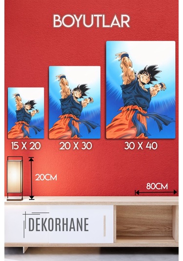 Metal Üzerine Baskı - Goku, Anime Tablosu - Manga Film Posterleri - Dekoratif Tablo