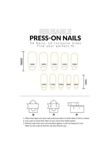 Reedark Şık Ve Pratik Yapıştırma Tırnak Seti - 24 Parça Parlak Desenli Manikür