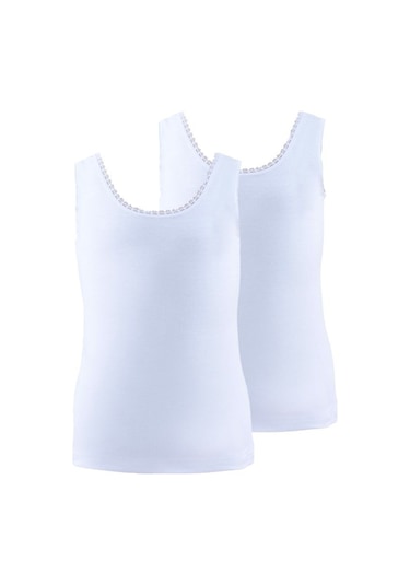 Kız Çocuk Atlet 2li Paket 1297 - Beyaz