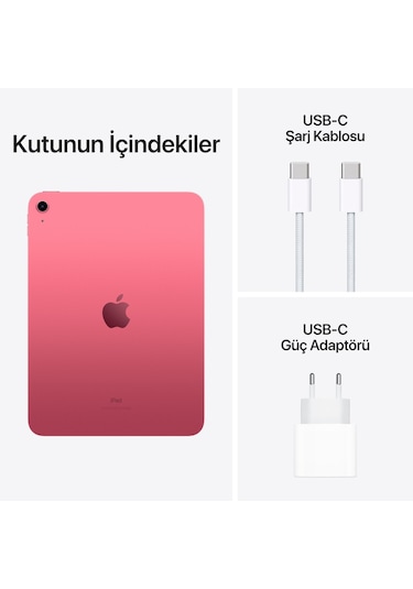 Apple iPad 10. Nesil Wi-Fi + Cellular MQ6M3TU/A 64 GB 10.9" Tablet Pembe