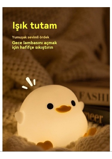 Pazly Gece Lambası Fasulye Ördek Okşama İndüksiyon Lambası Beyaz Beyaz