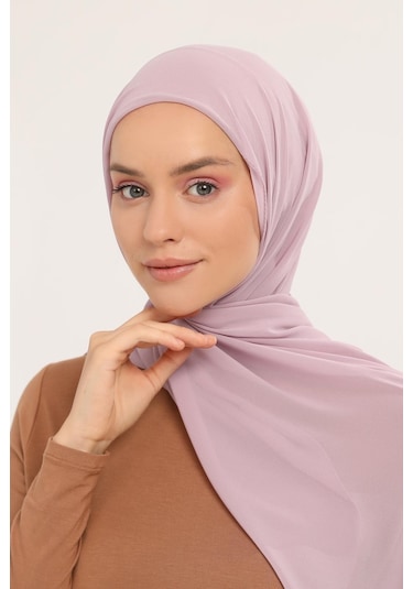 Hazır Pratik Lüks Geçmeli Lastikli Boneli Şifon Şal Pudra