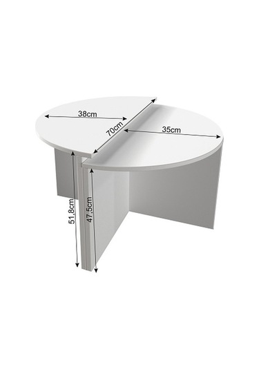 Orta Sehpa Aksu Beyaz 2'li