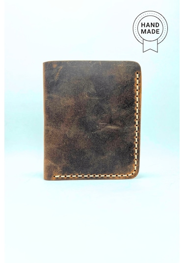 El Yapımı Hakiki Deri Premium Cüzdan Kahverengi