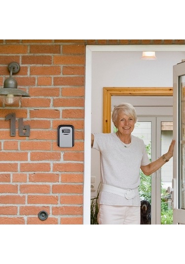 Ulzyvf Duvara Monte 4 Haneli Şifreli Anahtar Kutusu - Dayanıklı Siyah Siyah