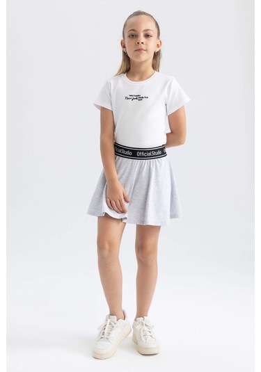Kız Çocuk Şort Etek Gri