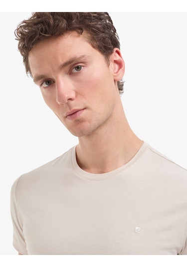 Pierre Cardin Erkek Bej Tişört Basic 50325307-vr011