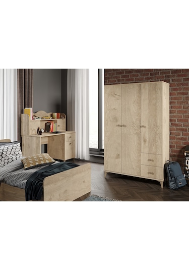 Akasya Modern Genç Odası Takımı Meşe - 4 Parçalı Meşe