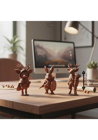 3 Maceracı Hayvan Dişi Geyik, Erkek Geyik, Tavşan