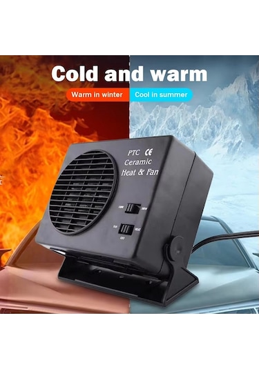 Araba Isıtıcı Isıtma Fanı Araba Camı Buz Çözücü Siyah