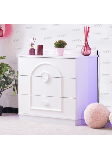 Şifonyer, Dolunay 3 Çekmeceli Şifonyer - Beyaz