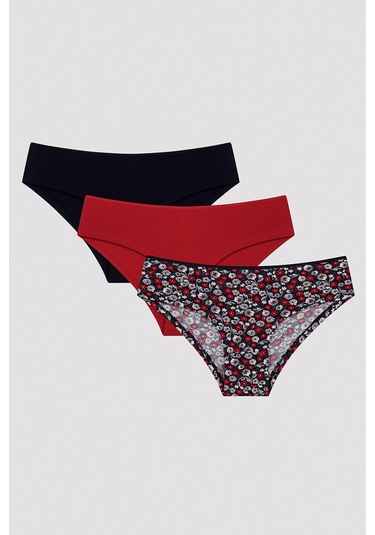 Poppy Flower 3lü Hipster Çok Renkli Külot Çok Renkli