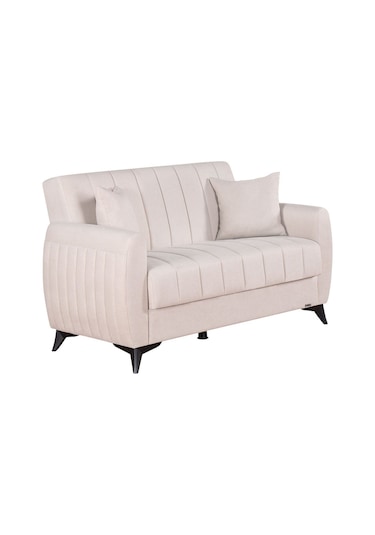 Linda Iki Kişilik Kanepe Yüksek Ayaklı Krem Bej
