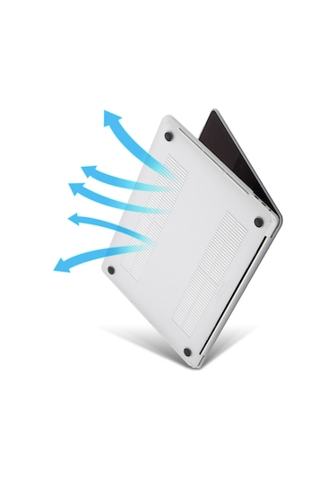 Arabulalaca Macbook Pro 13" A1989 A2159 Mat Doku Kılıf Beyaz